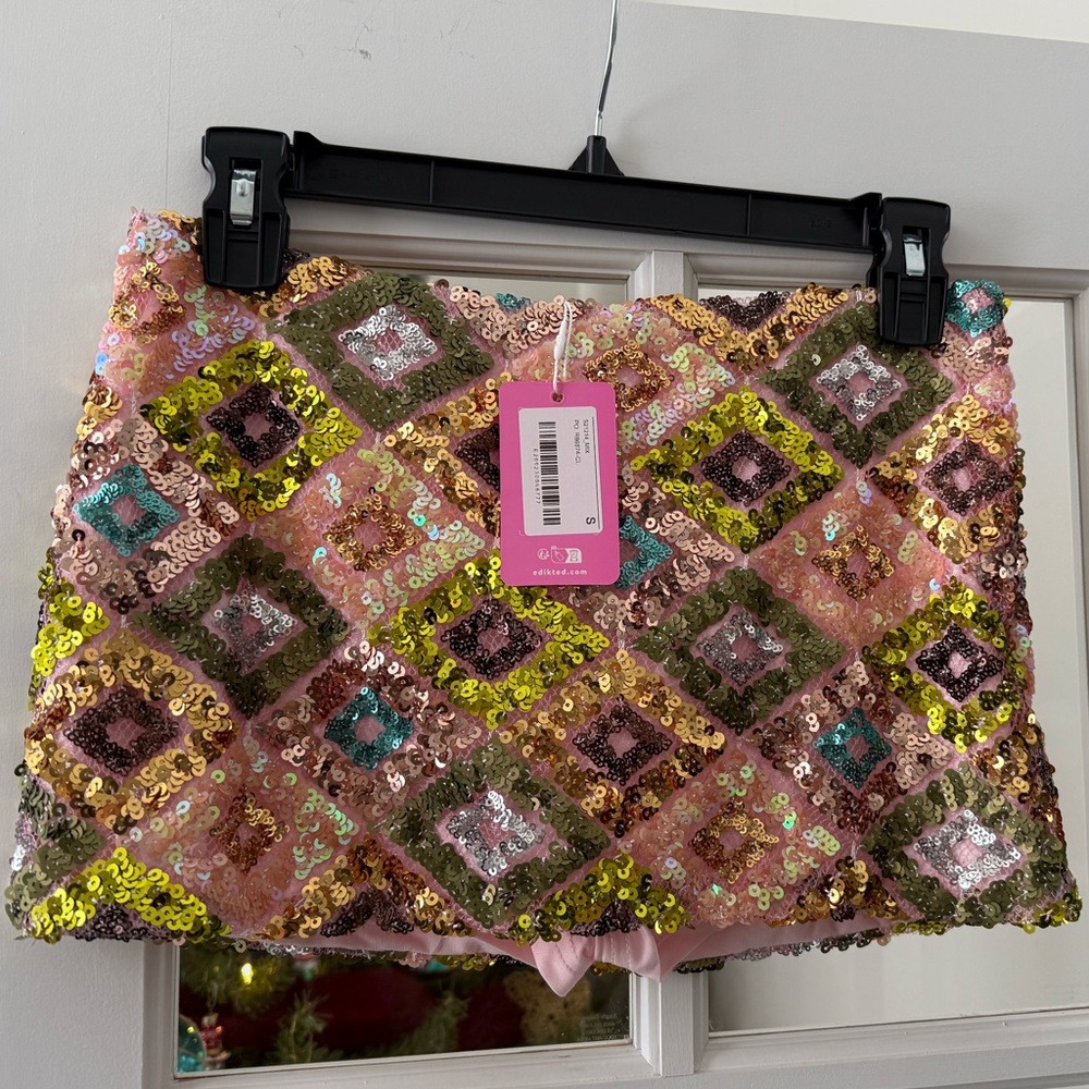 Edikted Naama Sequin Mini Skort Small NWT